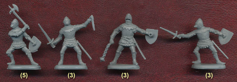Sergeants and Archer 1/32 toy soldiers Warhansa 100 Years' War English Knights 