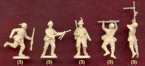 Merten HO Scale 1/87 Italian WWII Alpine Infantry with Officer Painted 