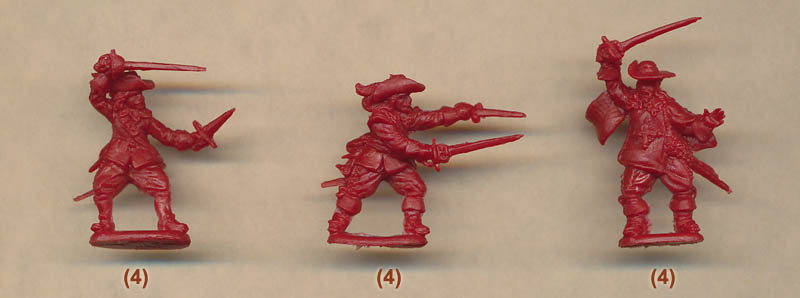 Redbox # 147 Guards of Cardinal Richelieu 44 Figures 1/72 Scale rust color 