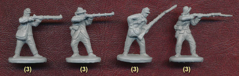 Strelets 1/72 American Civil War Confederate Infantry Soldier 10 Diff. Pose 