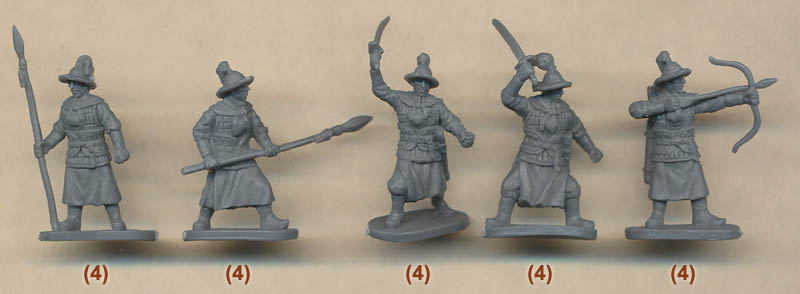 Chinois lourd Fantassin Ming Dynasty 54 mm étain peint Toy SoldierArt 